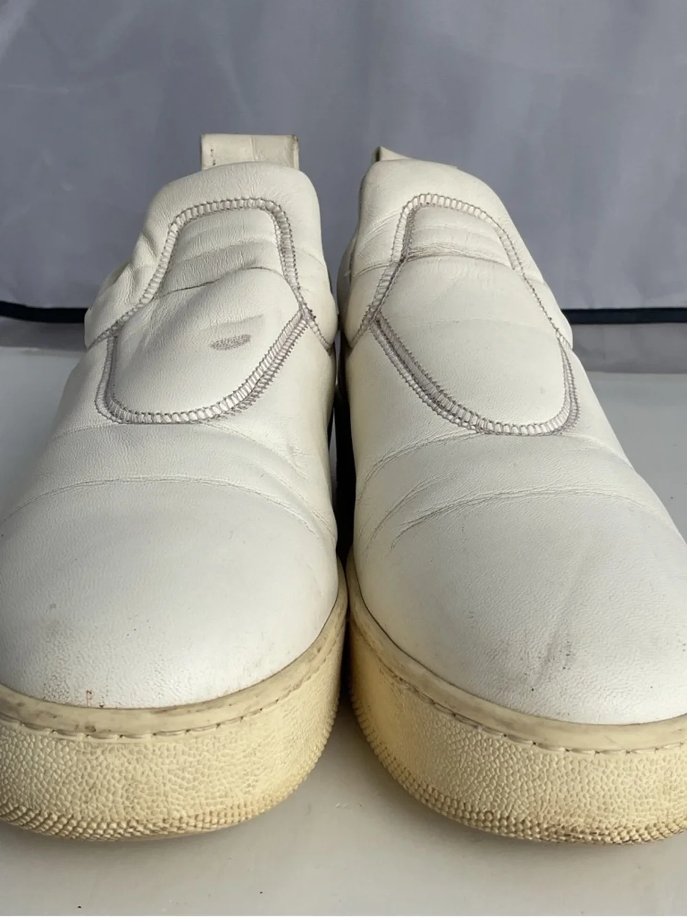 Celine Phoebe Philo Era White Leather Slip-On Platform Sneakers Shoes EU 38 - Picture 3 of 16